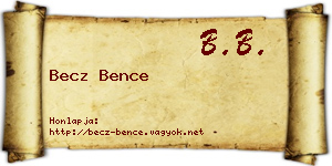 Becz Bence névjegykártya